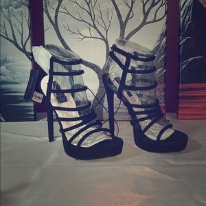 Brand new black velvet heels!